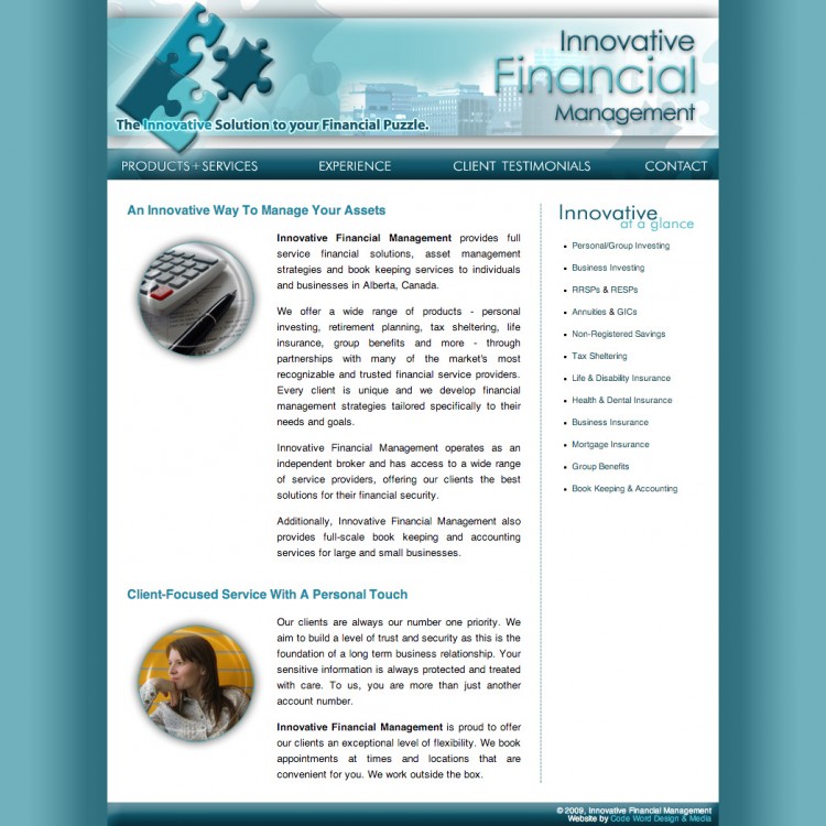 Innovative Financial Management Website