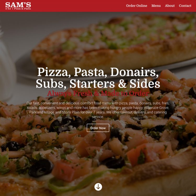 Sam's 2 for 1 Pizza & Pasta