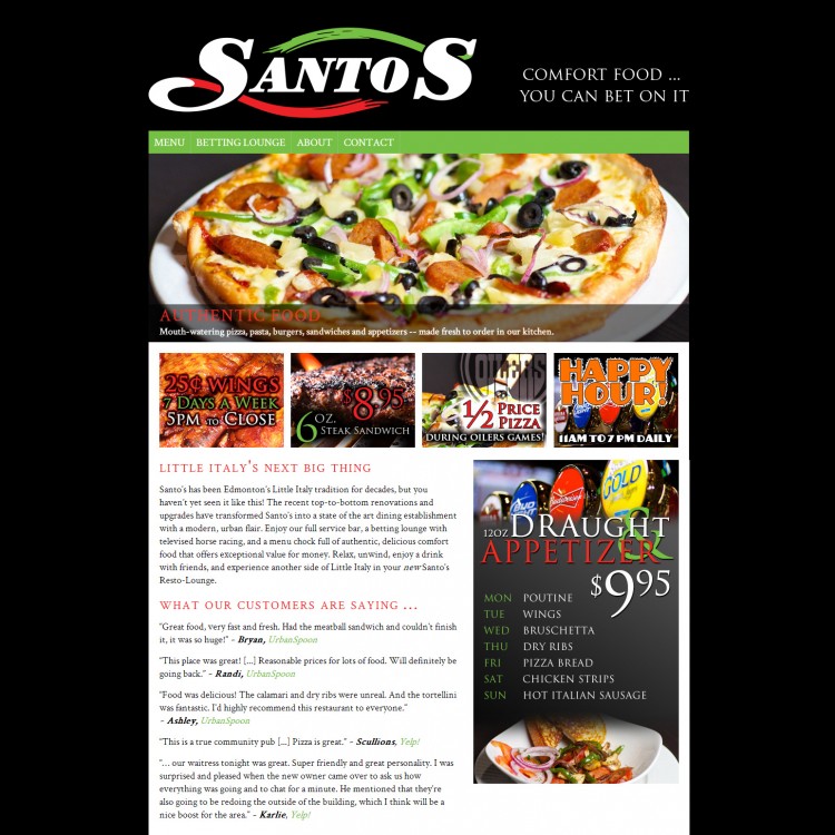 Santo's Resto-Lounge Website